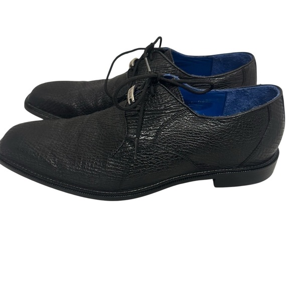 Belvedere Ray Men’s Black Exotic Shark-Skin Lace Up Oxfords Dress Shoes main image 5
